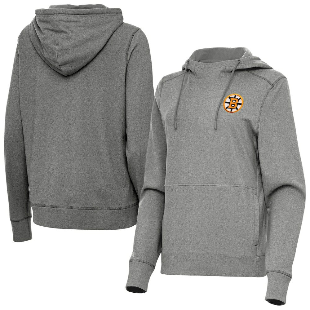 NHL Heather Black Boston Bruins Antigua Women's Justice Pullover Hoodie