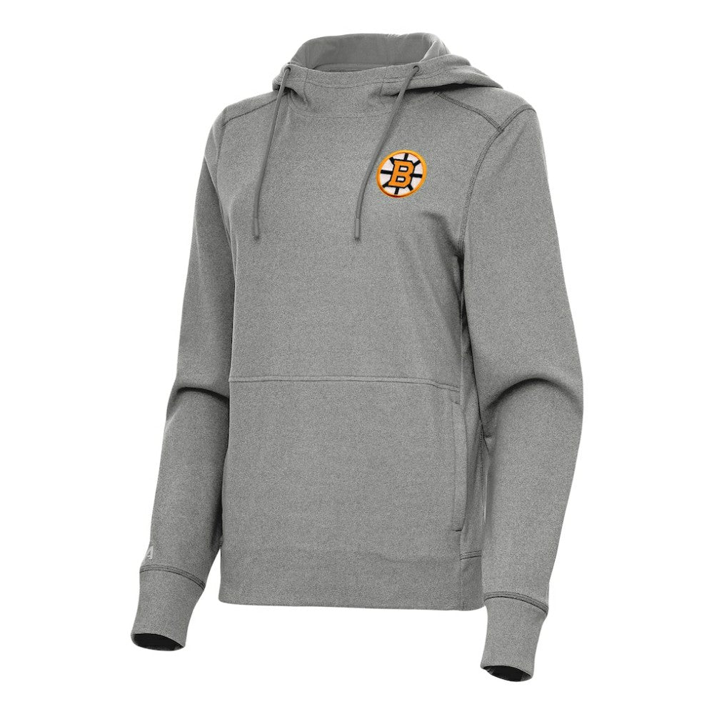 NHL Heather Black Boston Bruins Antigua Women's Justice Pullover Hoodie