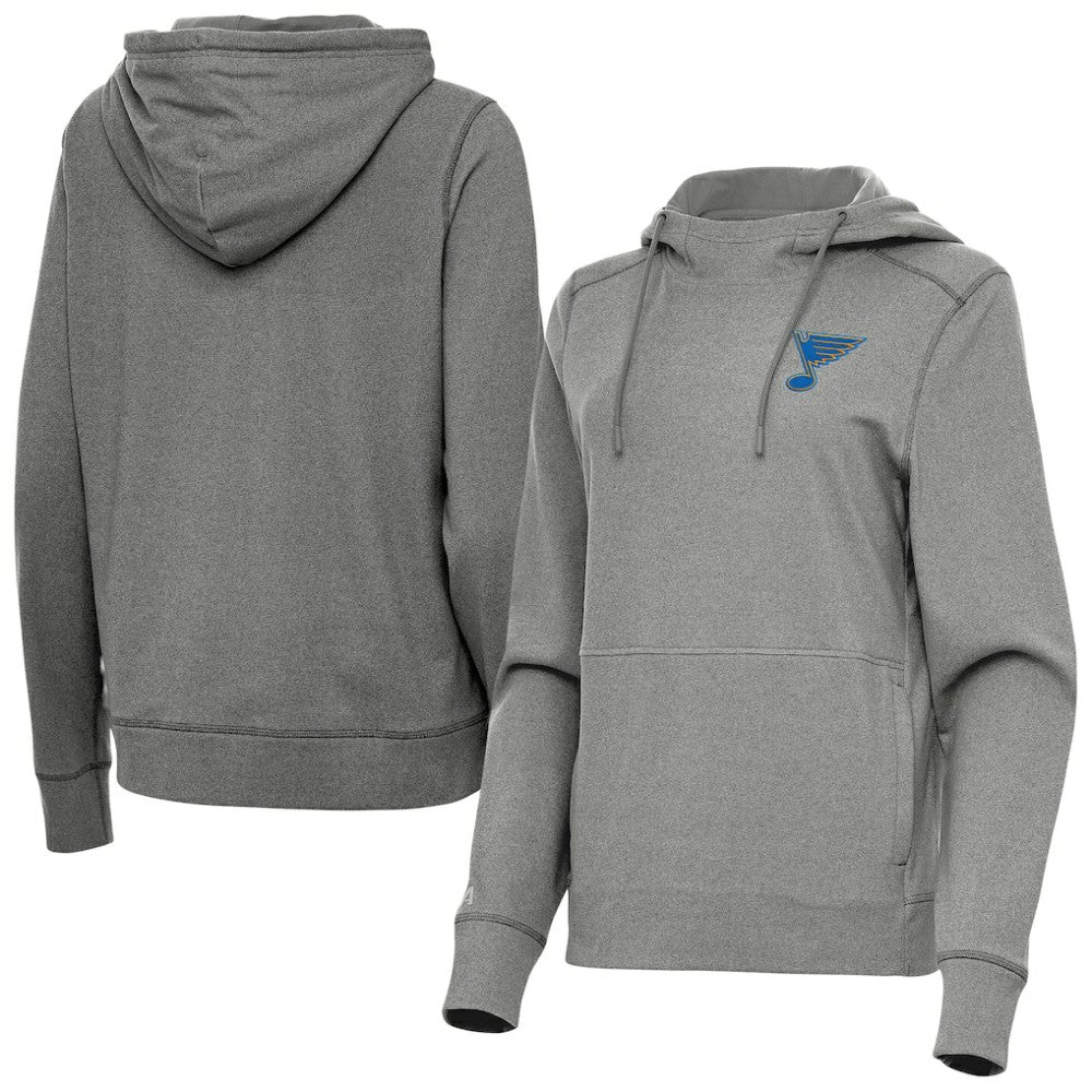 NHL Heather Black St. Louis Blues Antigua Women's Justice Pullover Hoodie