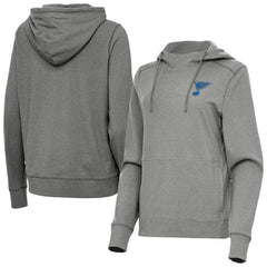 NHL Heather Black St. Louis Blues Antigua Women's Justice Pullover Hoodie