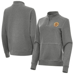 NHL Heather Black Boston Bruins Antigua Women's Crush Quarter-Zip Pullover