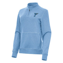 NHL Heather Blue St. Louis Blues Antigua Women's Crush Quarter-Zip Pullover