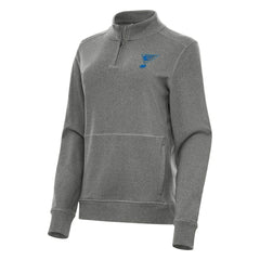 NHL Heather Black St. Louis Blues Antigua Women's Crush Quarter-Zip Pullover