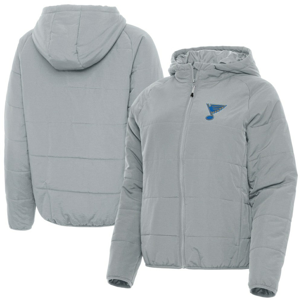 NHL Gray St. Louis Blues Antigua Women's Raglan Universe Full-Zip Hooded Jacket