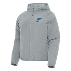 NHL Gray St. Louis Blues Antigua Women's Raglan Universe Full-Zip Hooded Jacket