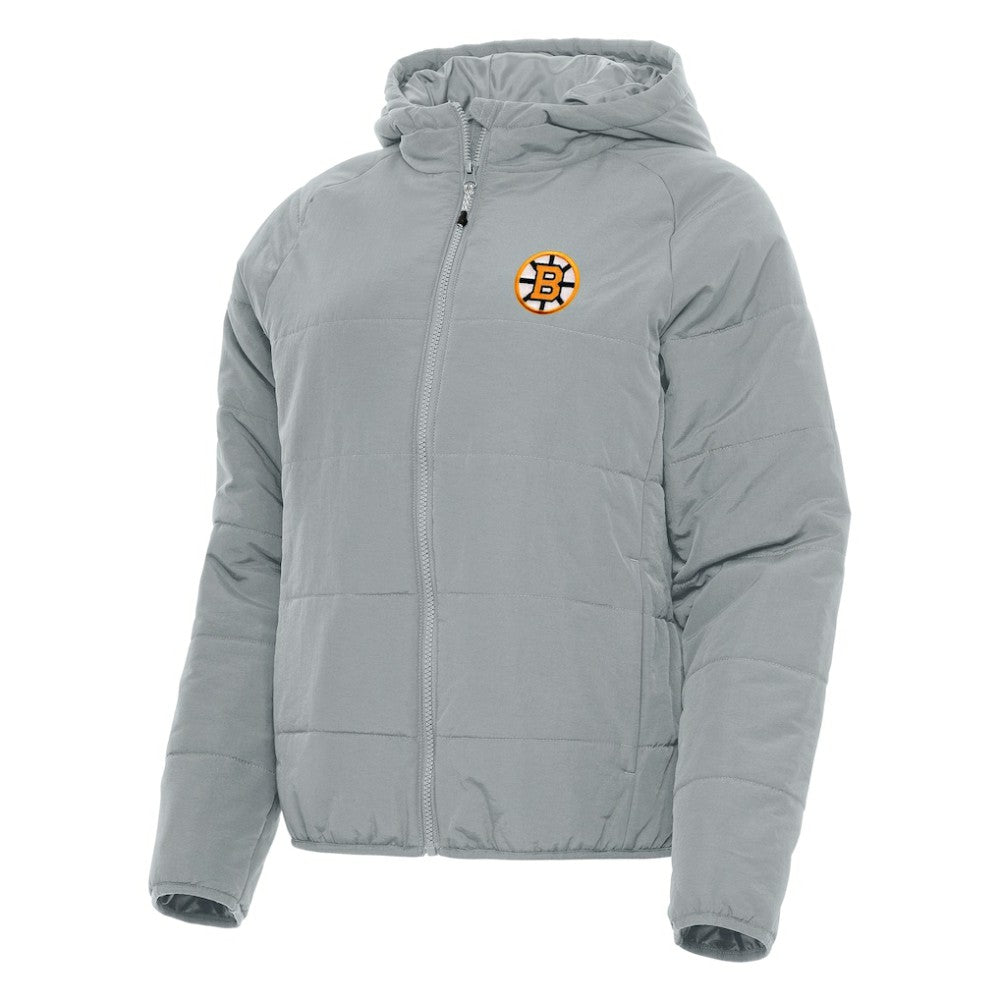 NHL Gray Boston Bruins Antigua Women's Raglan Universe Full-Zip Hooded Jacket
