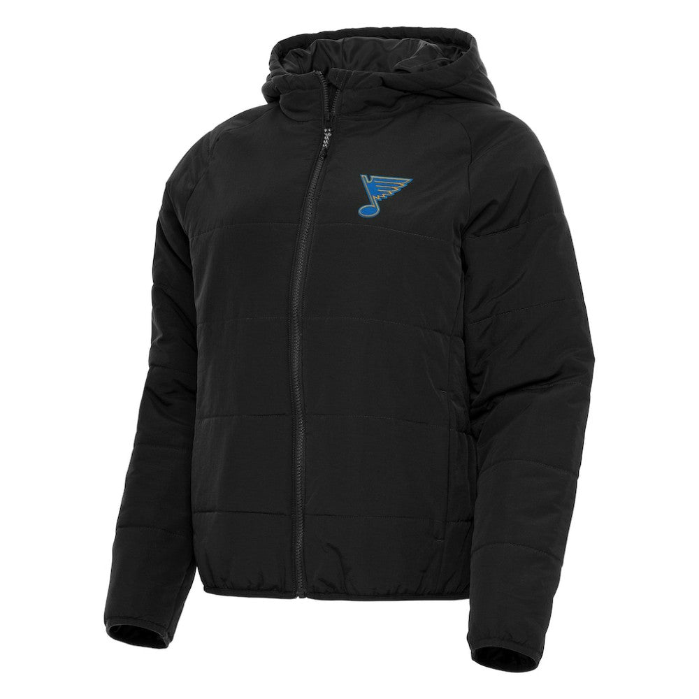 NHL Black St. Louis Blues Antigua Women's Raglan Universe Full-Zip Hooded Jacket