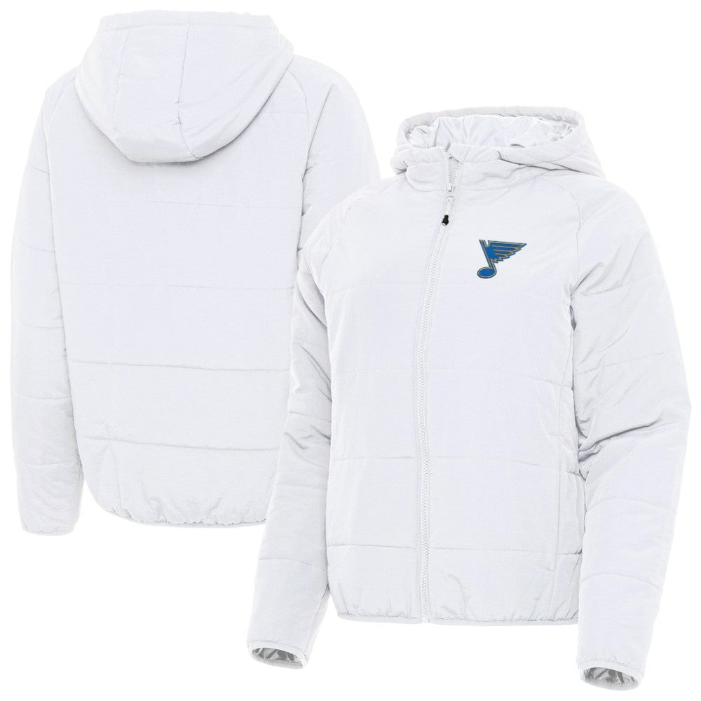 NHL White St. Louis Blues Antigua Women's Raglan Universe Full-Zip Hooded Jacket