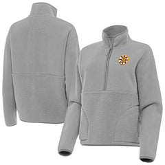 NHL Gray Boston Bruins Antigua Women's Figure Half-Zip Pullover