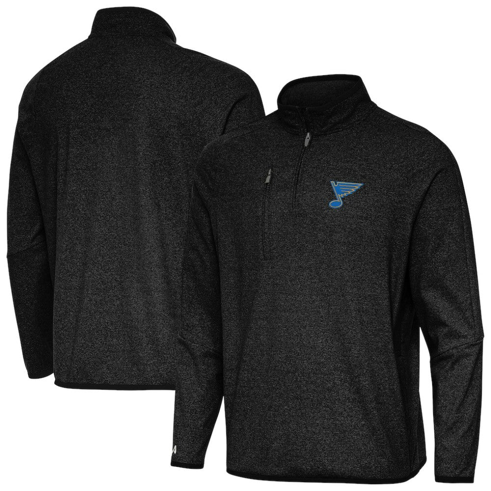 NHL Heather Black St. Louis Blues Antigua Certain Tri-Blend Quarter-Zip Top