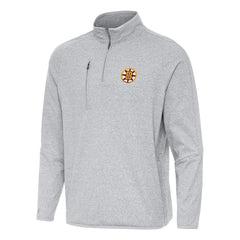 NHL Heather Gray Boston Bruins Antigua Certain Tri-Blend Quarter-Zip Top
