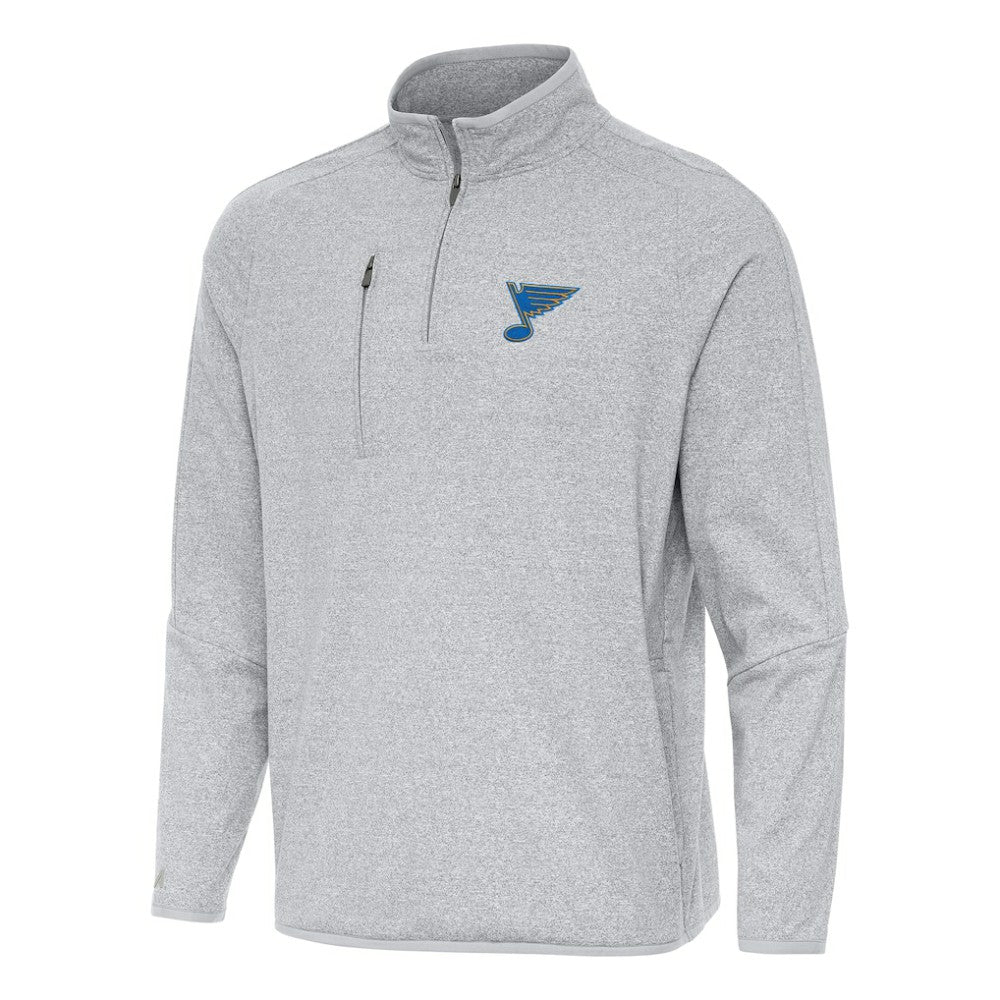 NHL Heather Gray St. Louis Blues Antigua Certain Tri-Blend Quarter-Zip Top