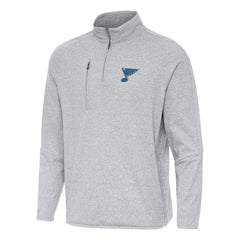 NHL Heather Gray St. Louis Blues Antigua Certain Tri-Blend Quarter-Zip Top