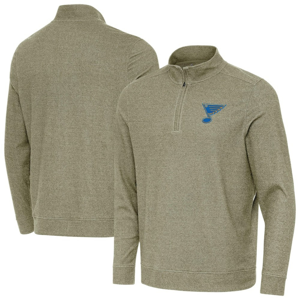 NHL Olive St. Louis Blues Antigua Subtle Quarter-Zip Sweatshirt