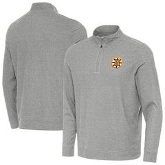 NHL Heather Gray Boston Bruins Antigua Subtle Quarter-Zip Sweatshirt