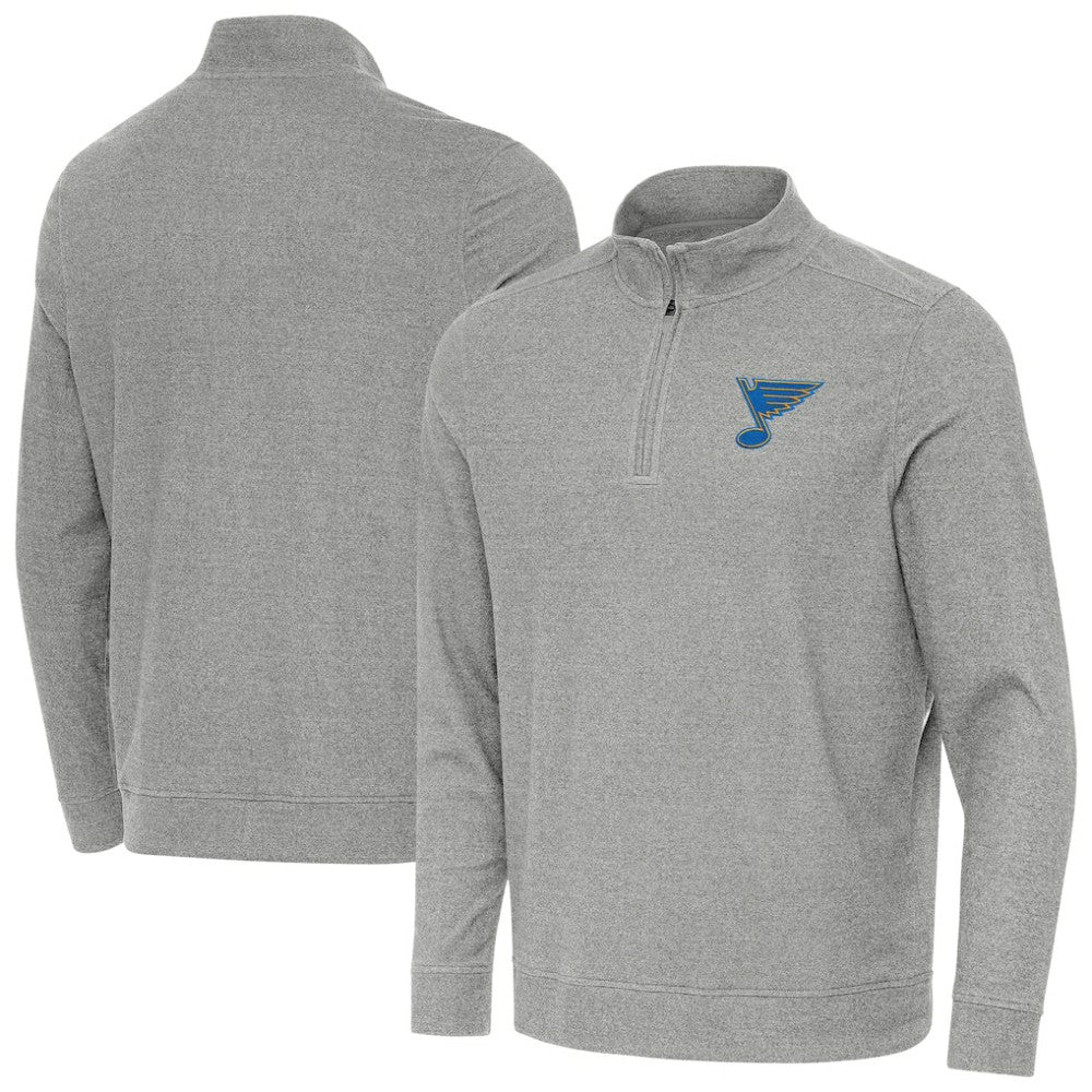 NHL Heather Gray St. Louis Blues Antigua Subtle Quarter-Zip Sweatshirt