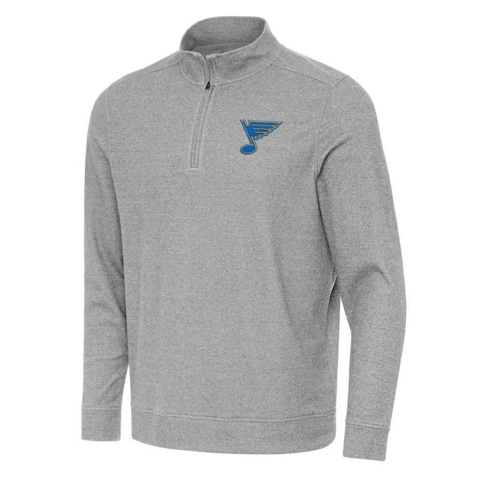 NHL Heather Gray St. Louis Blues Antigua Subtle Quarter-Zip Sweatshirt