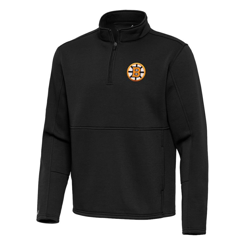 NHL Black Boston Bruins Antigua Twist Quarter-Zip Pullover Jacket