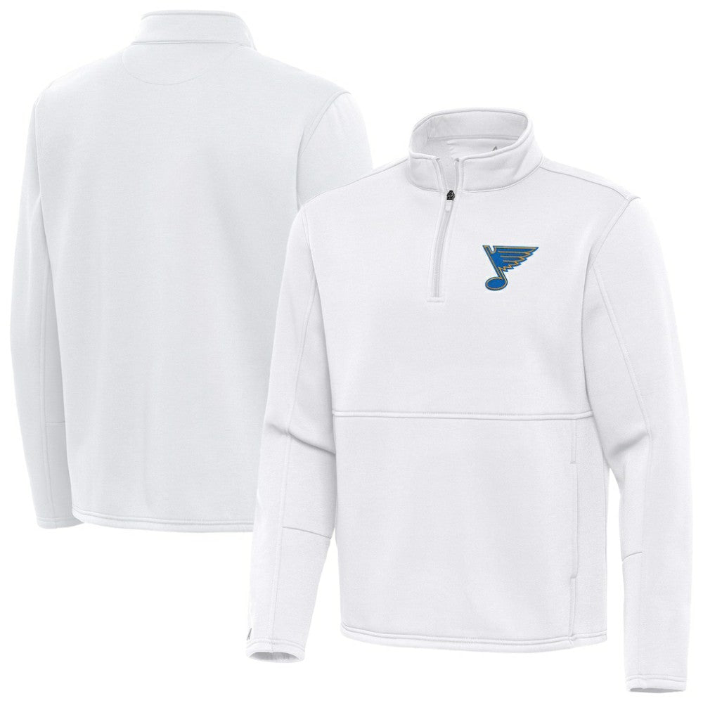 NHL White St. Louis Blues Antigua Twist Quarter-Zip Pullover Jacket