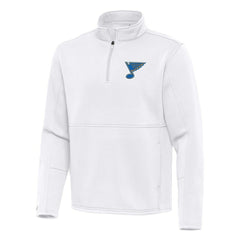 NHL White St. Louis Blues Antigua Twist Quarter-Zip Pullover Jacket