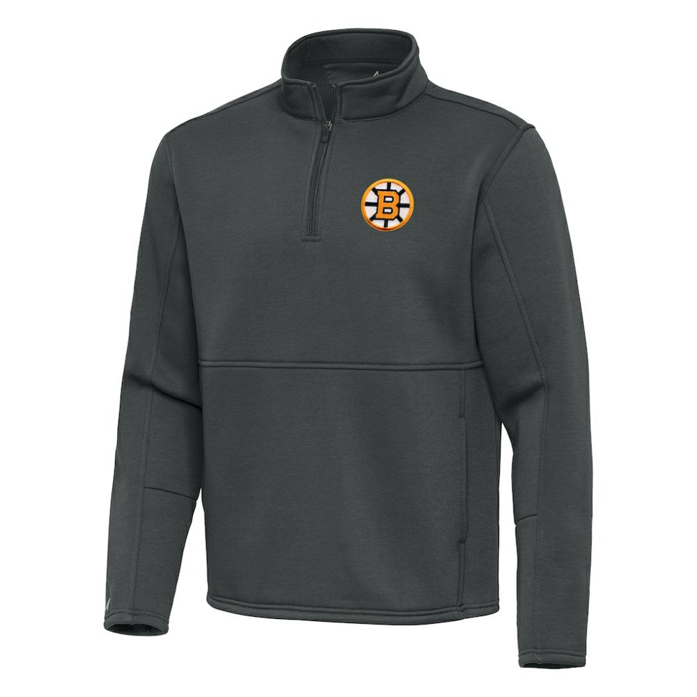NHL Pewter Boston Bruins Antigua Twist Quarter-Zip Pullover Jacket