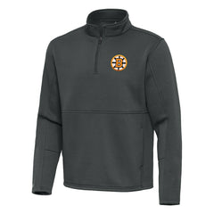 NHL Pewter Boston Bruins Antigua Twist Quarter-Zip Pullover Jacket