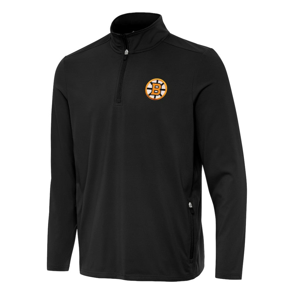 NHL Black Boston Bruins Antigua Perilous Quarter-Zip Sweatshirt