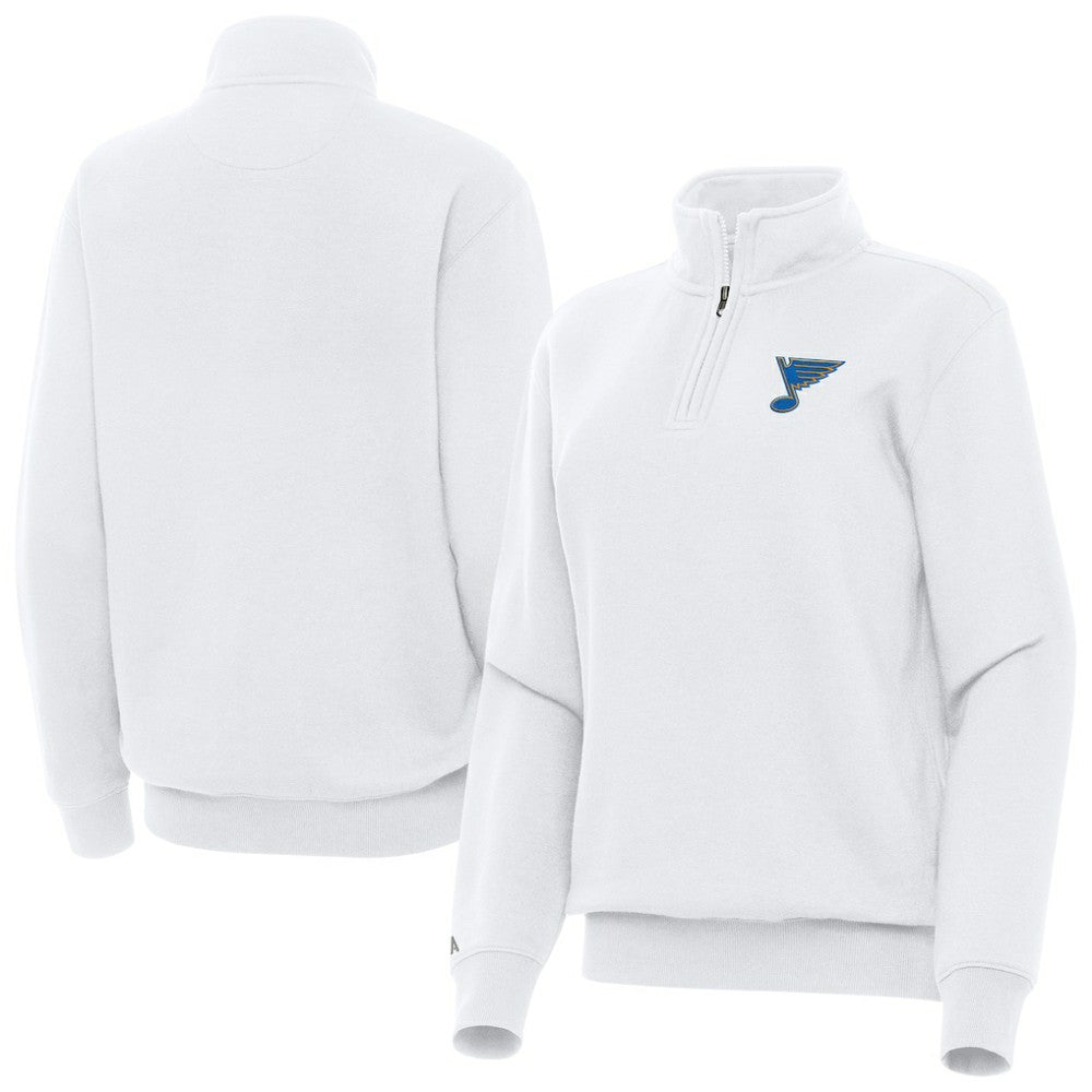 NHL White St. Louis Blues Antigua Women's Victory Quarter-Zip Pullover Top