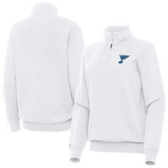 NHL White St. Louis Blues Antigua Women's Victory Quarter-Zip Pullover Top