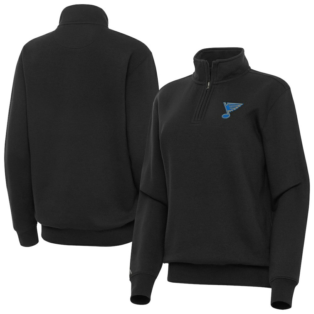 NHL Black St. Louis Blues Antigua Women's Victory Quarter-Zip Pullover Top