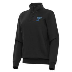 NHL Black St. Louis Blues Antigua Women's Victory Quarter-Zip Pullover Top
