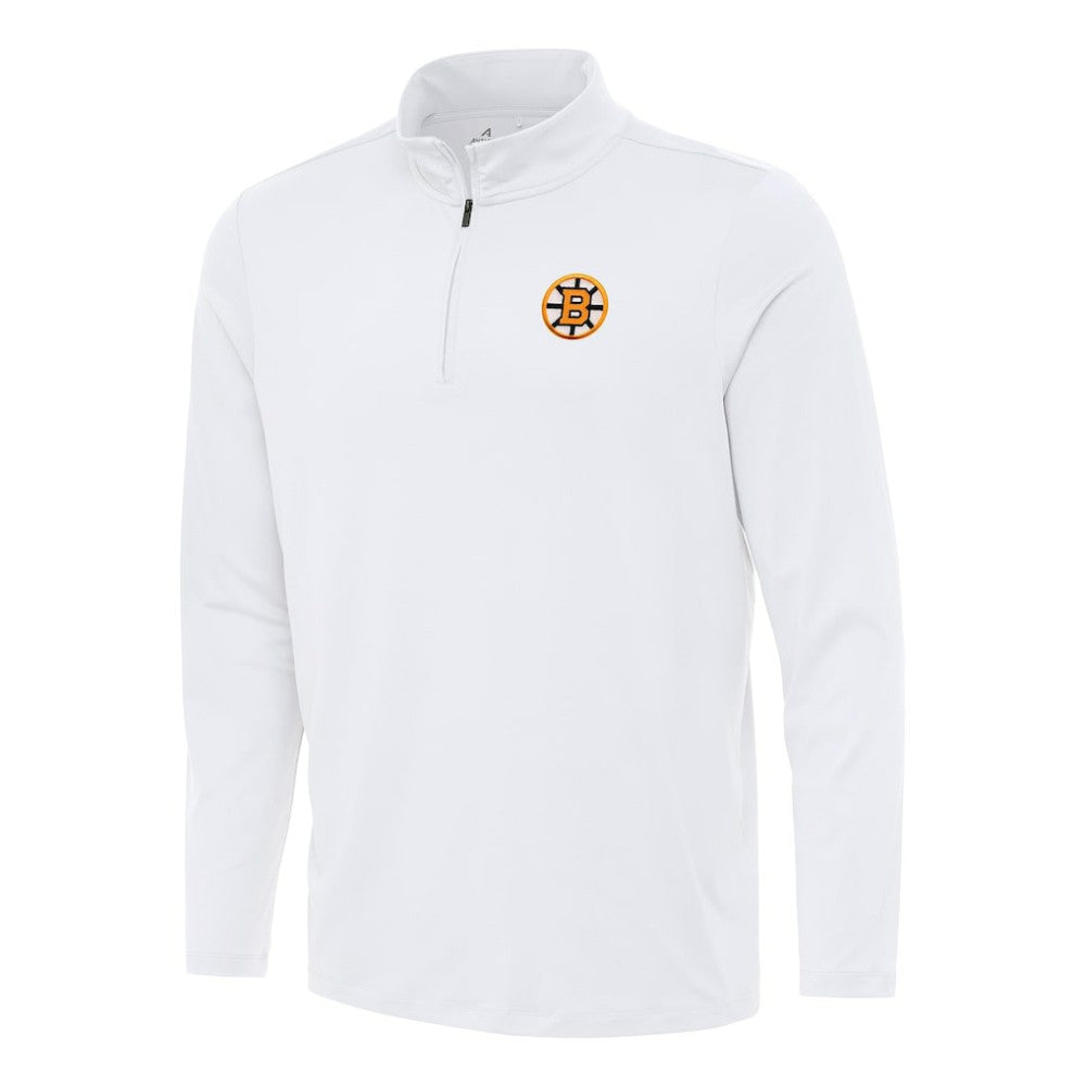 NHL White Boston Bruins Antigua Reprocess Quarter-Zip Pullover