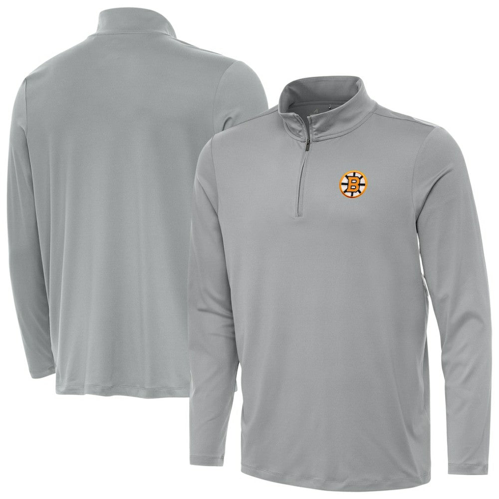 NHL Gray Boston Bruins Antigua Reprocess Quarter-Zip Pullover