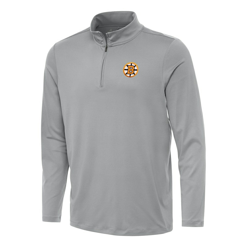 NHL Gray Boston Bruins Antigua Reprocess Quarter-Zip Pullover