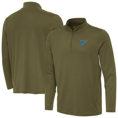 NHL Olive St. Louis Blues Antigua Reprocess Quarter-Zip Pullover