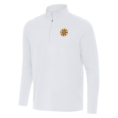 NHL White Boston Bruins Antigua Intent Quarter-Zip Top
