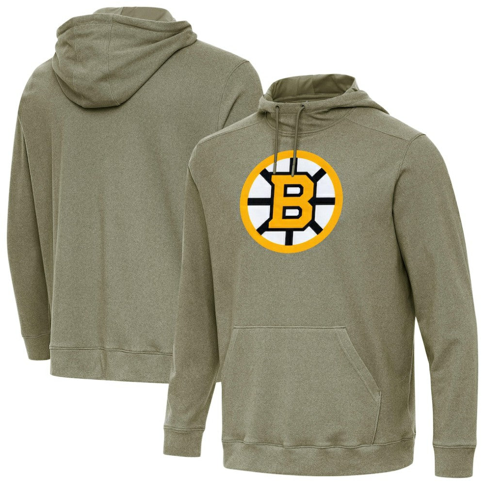 NHL Olive Boston Bruins Antigua Cloud Pullover Hoodie