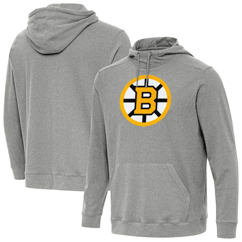 NHL Heather Black Boston Bruins Antigua Cloud Pullover Hoodie