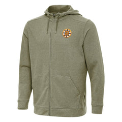 NHL Olive Boston Bruins Antigua Effortless Full-Zip Hoodie