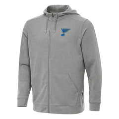 NHL Heather Black St. Louis Blues Antigua Effortless Full-Zip Hoodie