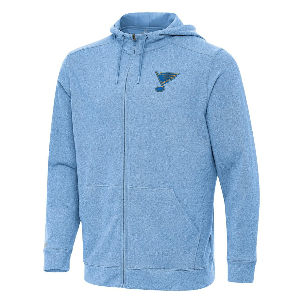 NHL Heather Blue St. Louis Blues Antigua Effortless Full-Zip Hoodie