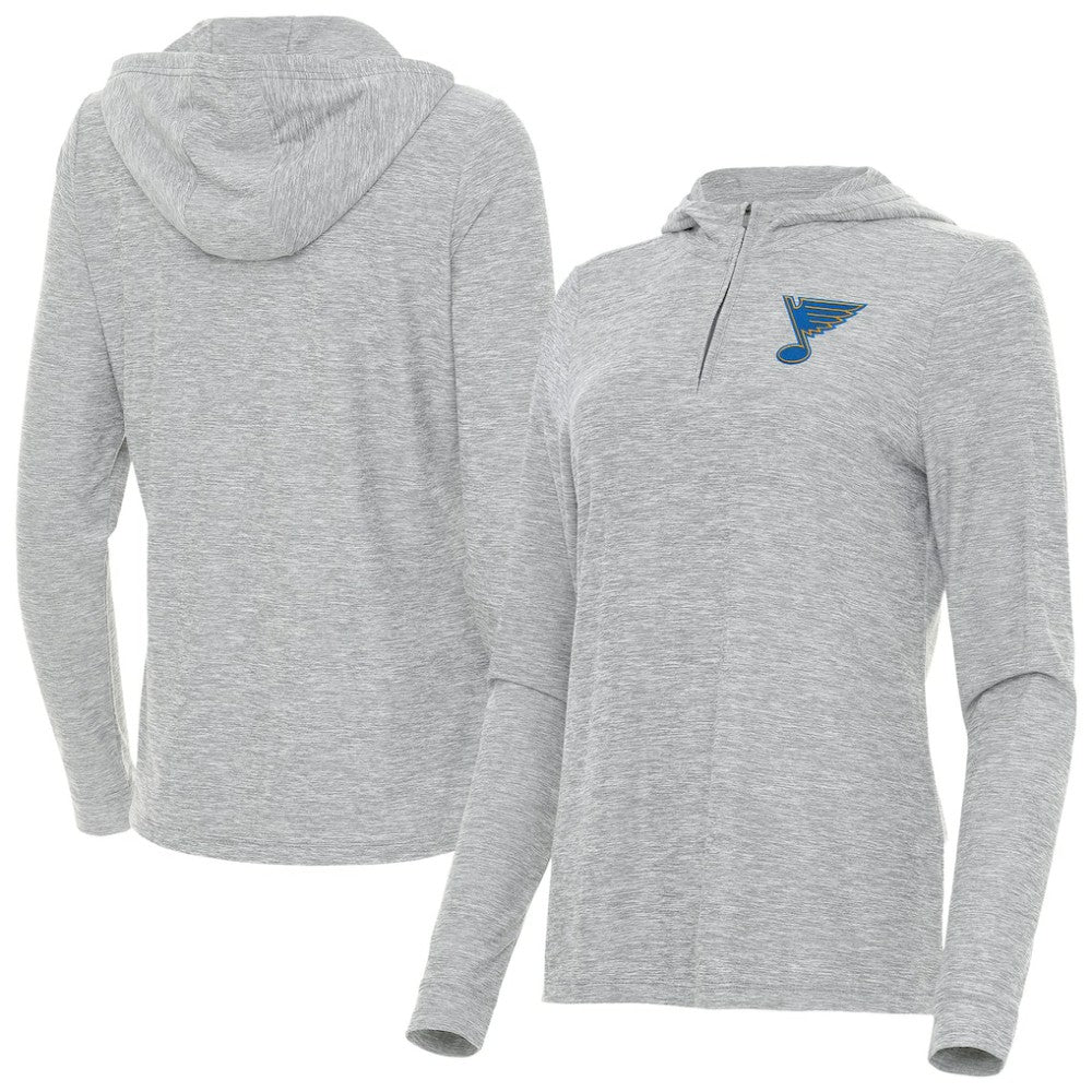 NHL Heather Gray St. Louis Blues Antigua Women's Daybreak Quarter-Zip Hoodie