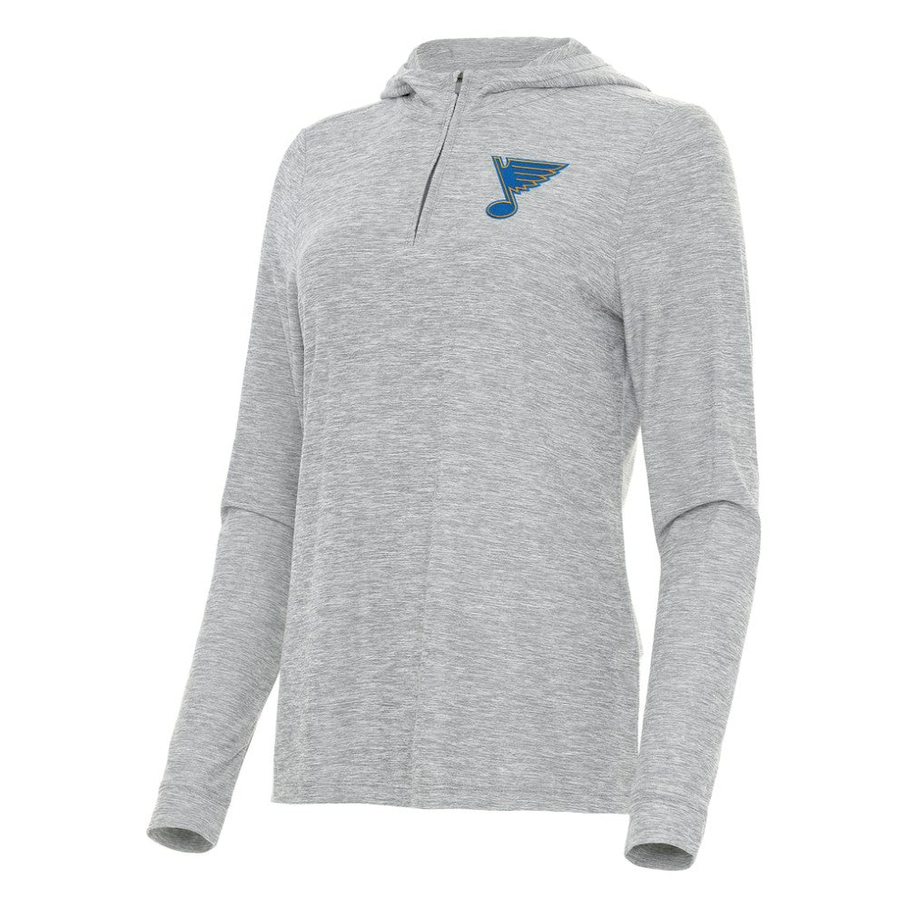 NHL Heather Gray St. Louis Blues Antigua Women's Daybreak Quarter-Zip Hoodie