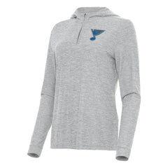 NHL Heather Gray St. Louis Blues Antigua Women's Daybreak Quarter-Zip Hoodie