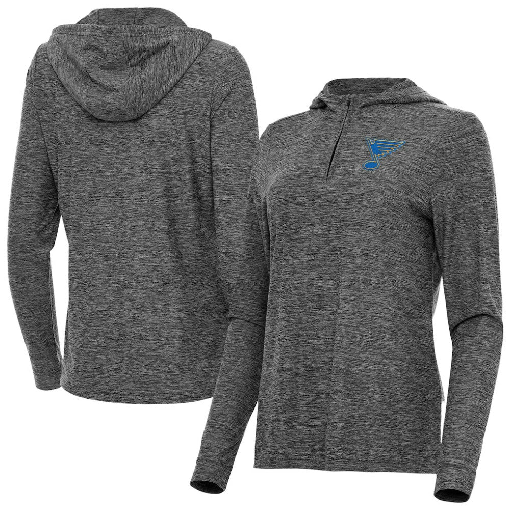 NHL Heather Black St. Louis Blues Antigua Women's Daybreak Quarter-Zip Hoodie