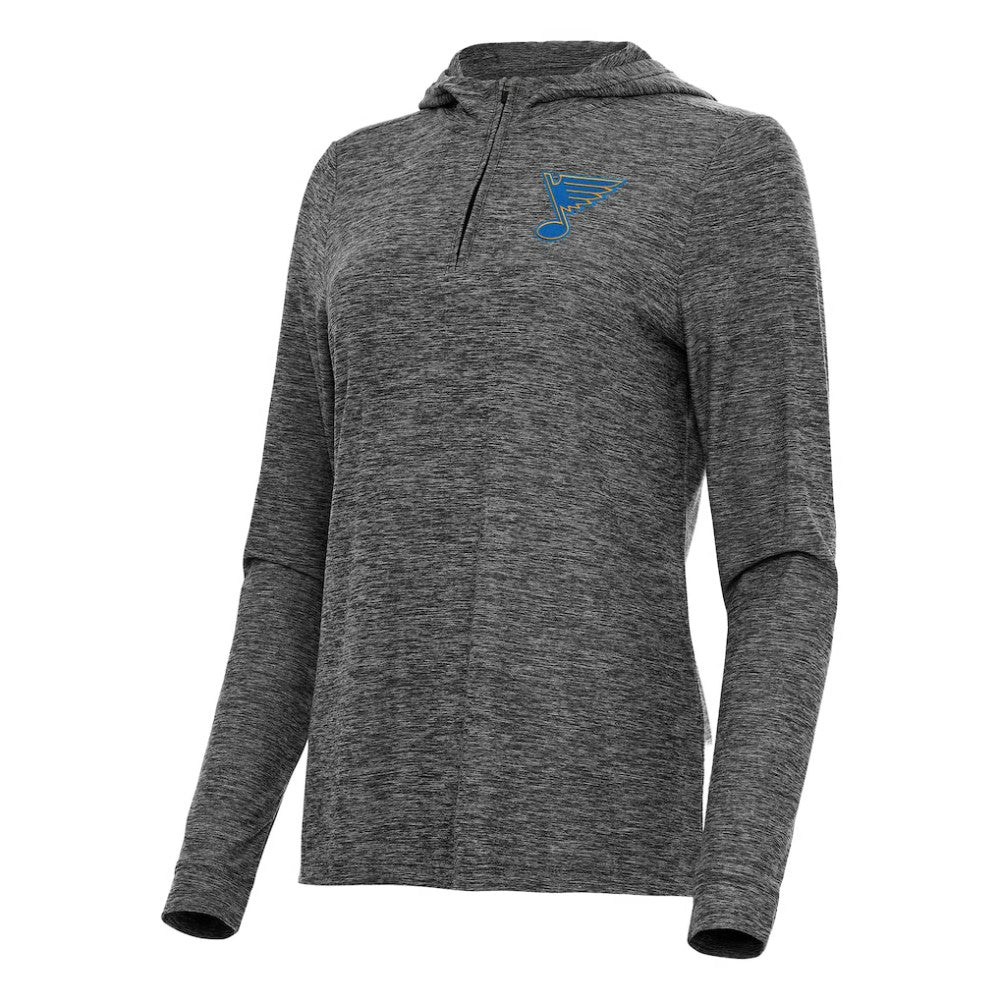NHL Heather Black St. Louis Blues Antigua Women's Daybreak Quarter-Zip Hoodie