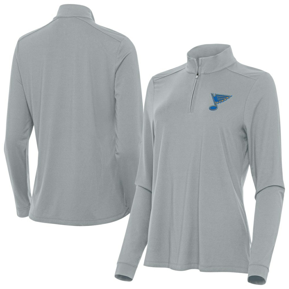 NHL Gray St. Louis Blues Antigua Women's Intent Quarter-Zip Pullover