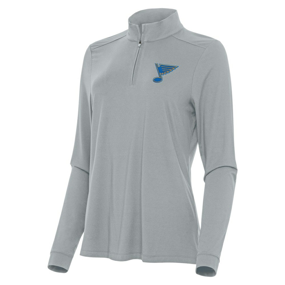 NHL Gray St. Louis Blues Antigua Women's Intent Quarter-Zip Pullover