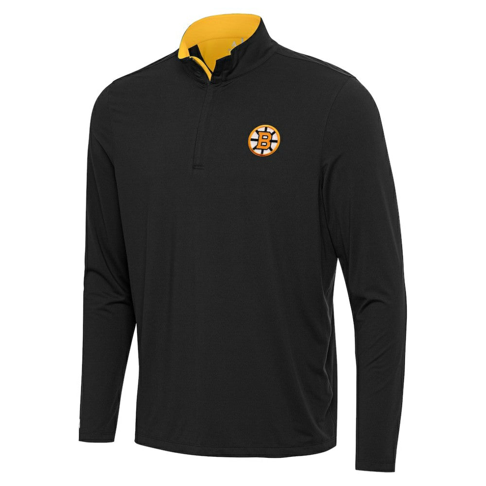 NHL Black Boston Bruins Antigua Content Quarter-Zip Jacket
