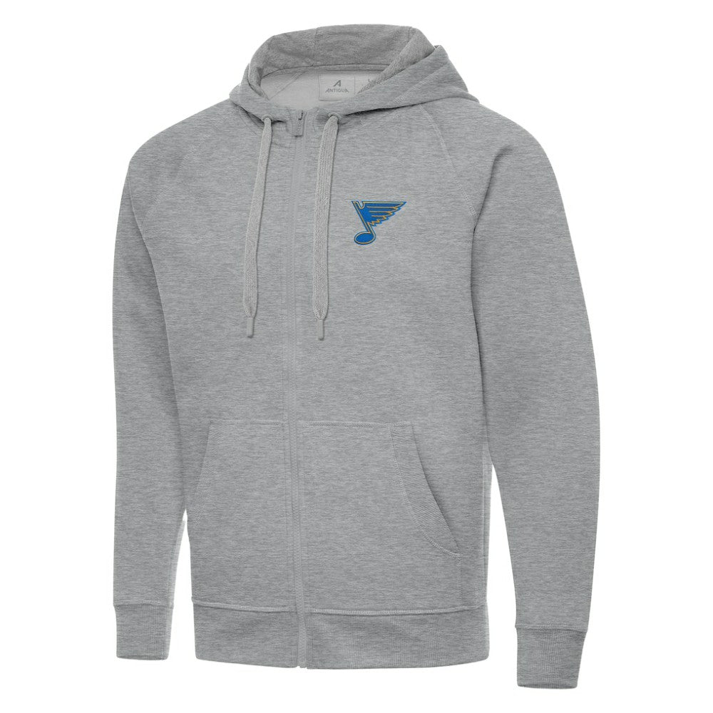 NHL Heather Gray St. Louis Blues Antigua Victory Full-Zip Hoodie